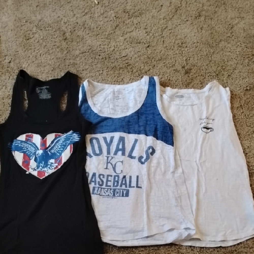 Kids Blue & White Royals Baseball Tank Top